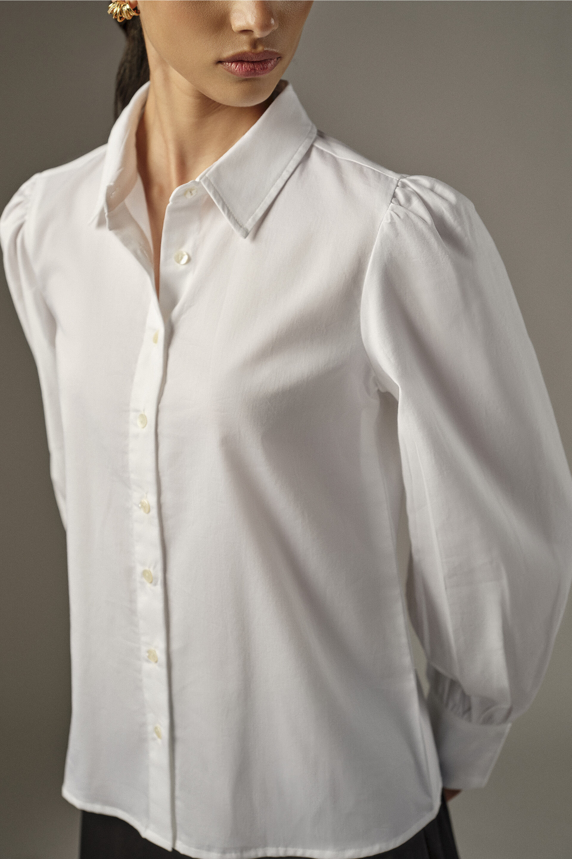 Full-Sleeves Cotton Shirt, White, image 3